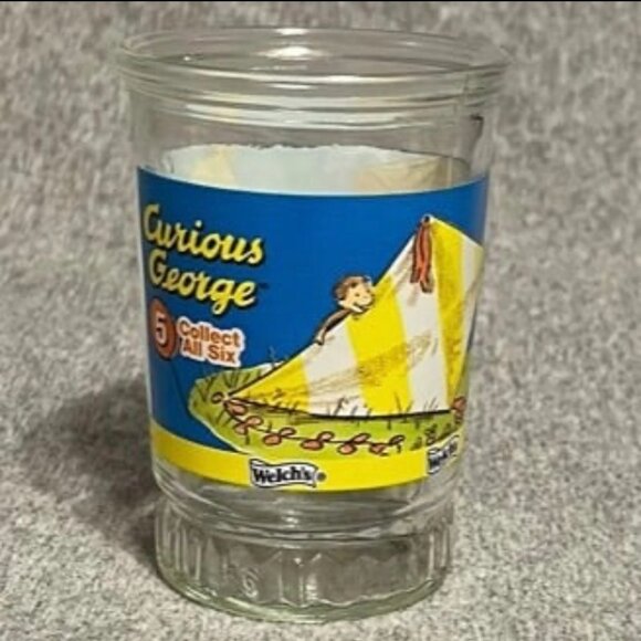 Welch’s Curious George 5 Jelly Jar Glass - Picture 1 of 6